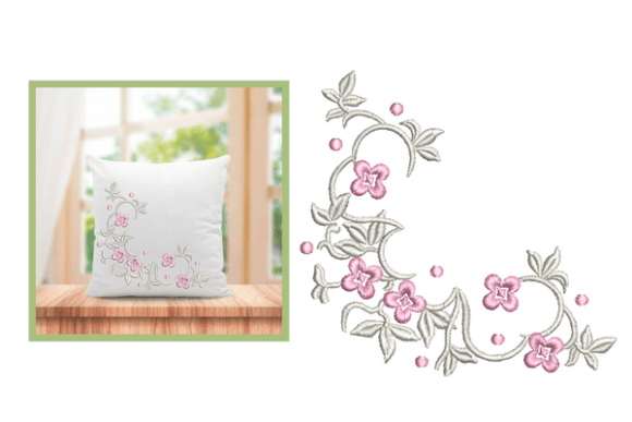 Review: Elegant Corner Flowers Embroidery Design