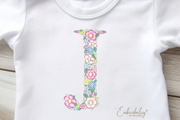 Review: Floral Letter J for Holiday Embroidery