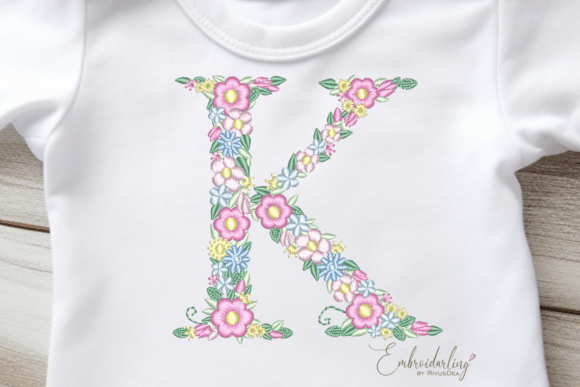 Review: Floral Letter K Machine Embroidery