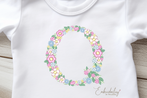 Review: Floral Letter Q Machine Embroidery