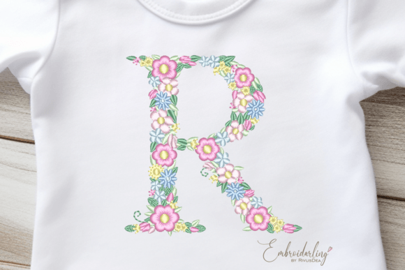 Review: Floral Letter R Machine Embroidery