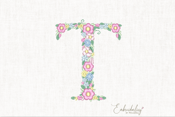 Review: Floral Letter T Machine Embroidery Design