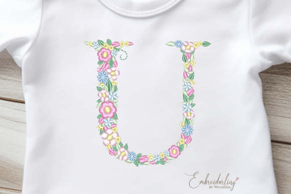 Review: Floral Letter U Machine Embroidery Design